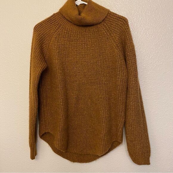 Kühl Sienna Sweater Copper orange waffle knit Turtleneck Cowl Oversized cozy XS - Picture 1 of 11